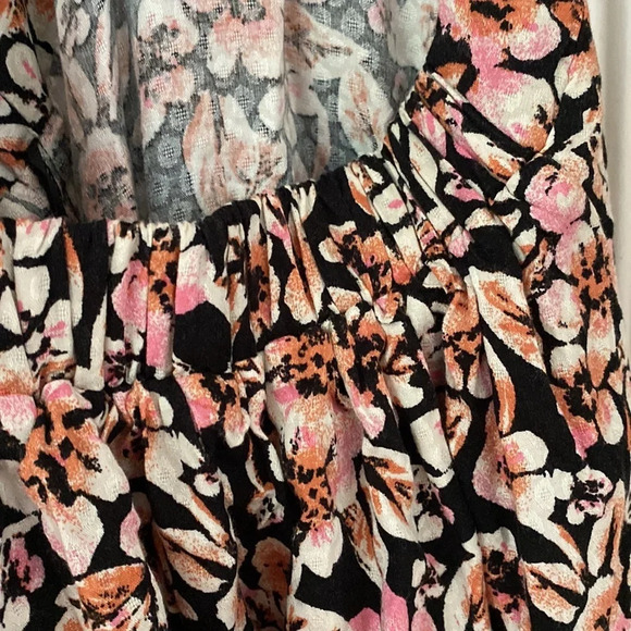 Free People Jael Cutout Mini Dress XS‎ Long Sleeves Black Floral NWOT Bohemian - Picture 12 of 12